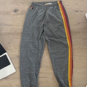 Aviator Nation Gray Sweatpants with Orange Accent